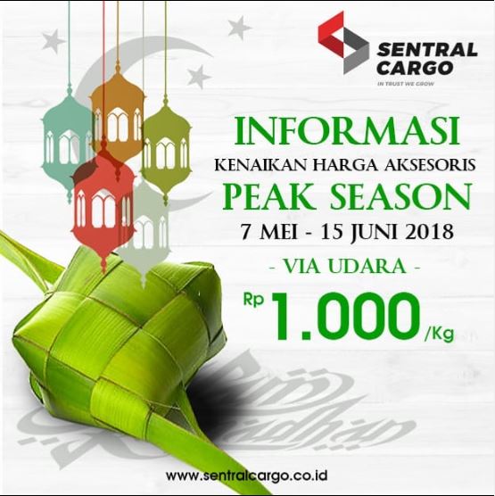 Price Increase Peak Season 7 May - 15 June 2018
