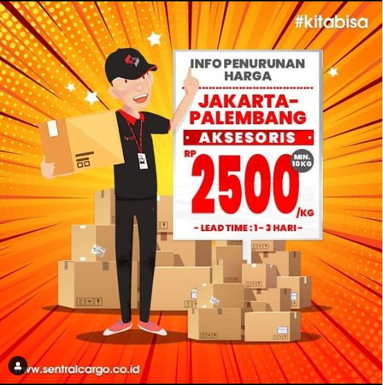 There is a decrease in the price of shipping goods from Jakarta to Palembang