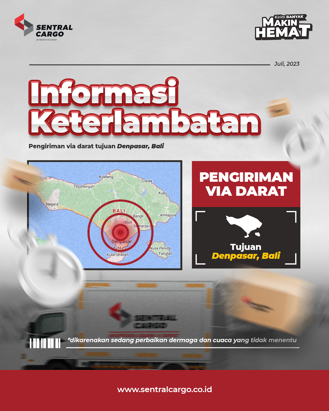 [INFORMASI] Keterlambatan Pengiriman Barang via Darat dan Laut Dikarenakan Cuaca Buruk Area Denpasar dan sekitarnya