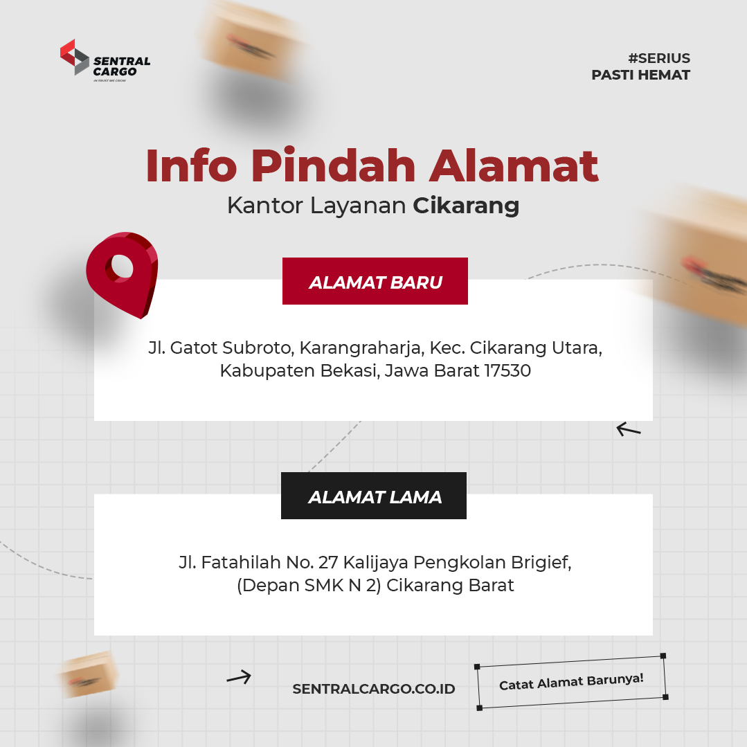 [PENGUMUMAN] Relokasi Alamat Drop Point Sentral Cargo Cikarang