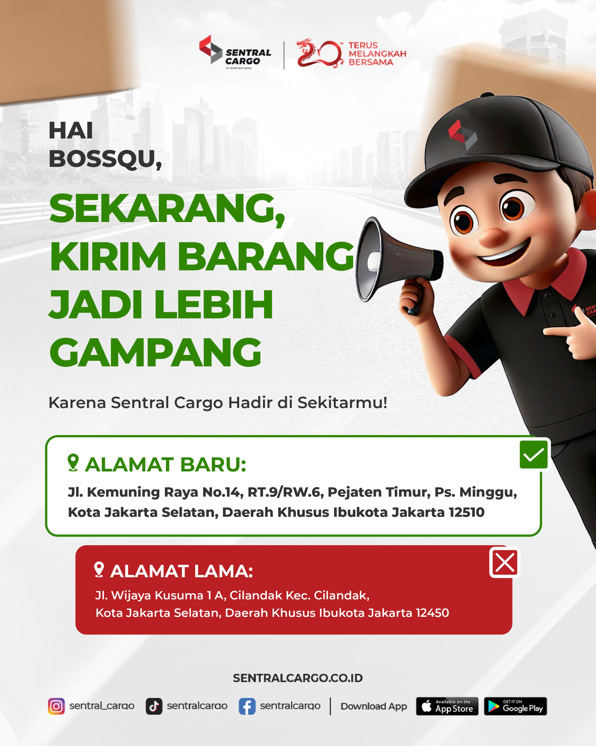 [PENGUMUMAN] Relokasi Alamat Drop Point Sentral Cargo Cilandak