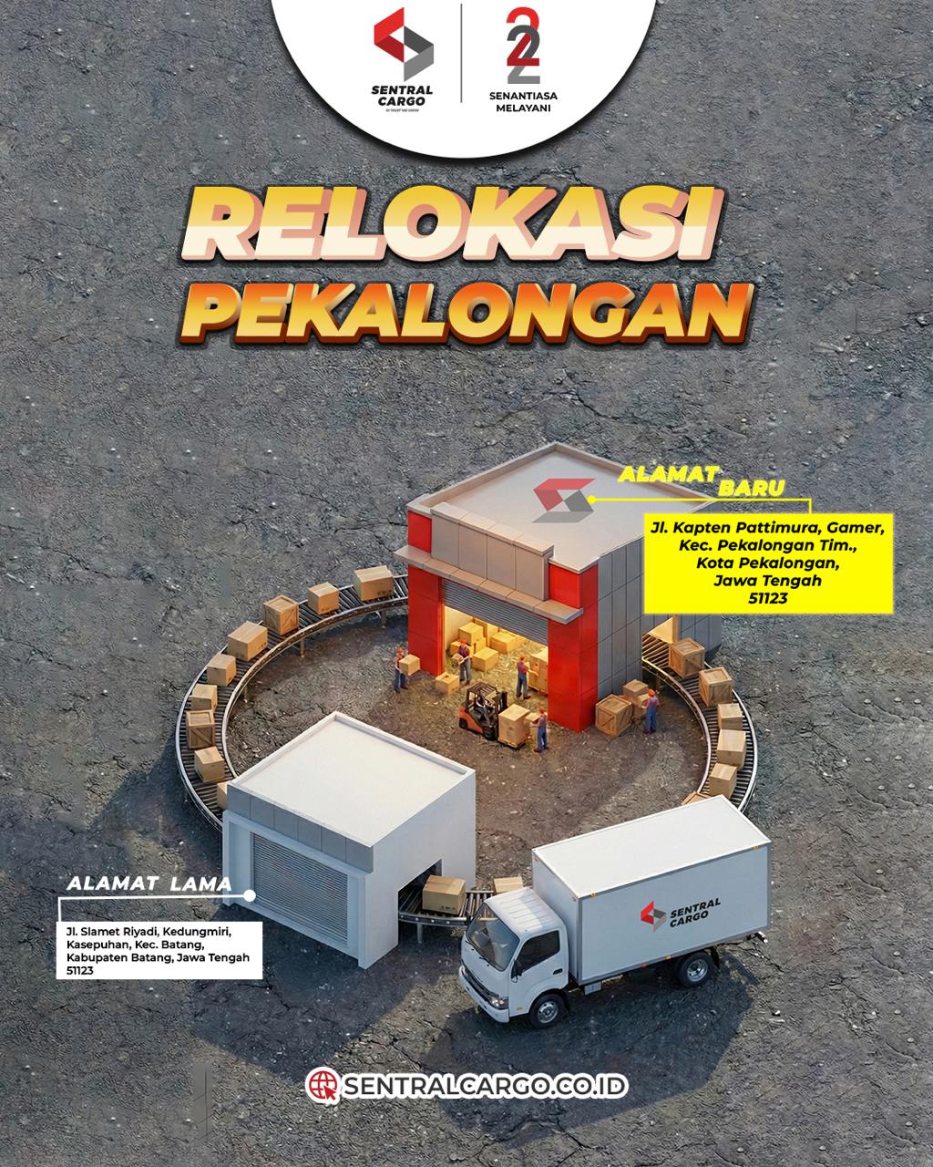 [PENGUMUMAN] Relokasi Alamat Drop Point Sentral Cargo Pekalongan