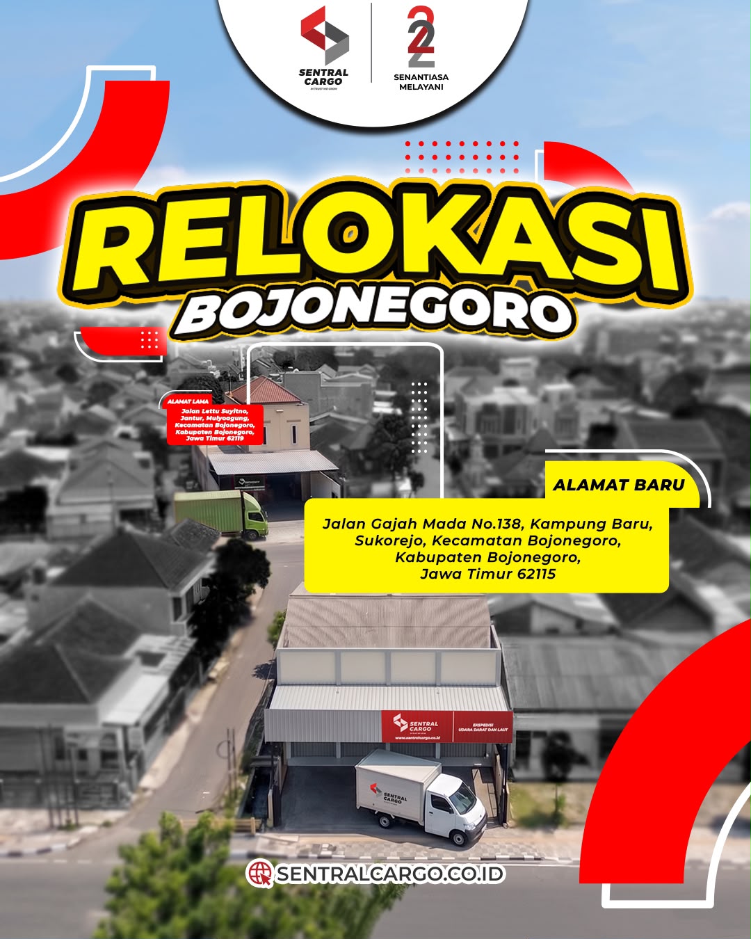 [PENGUMUMAN] Relokasi Alamat Drop Point Sentral Cargo Bojonegoro