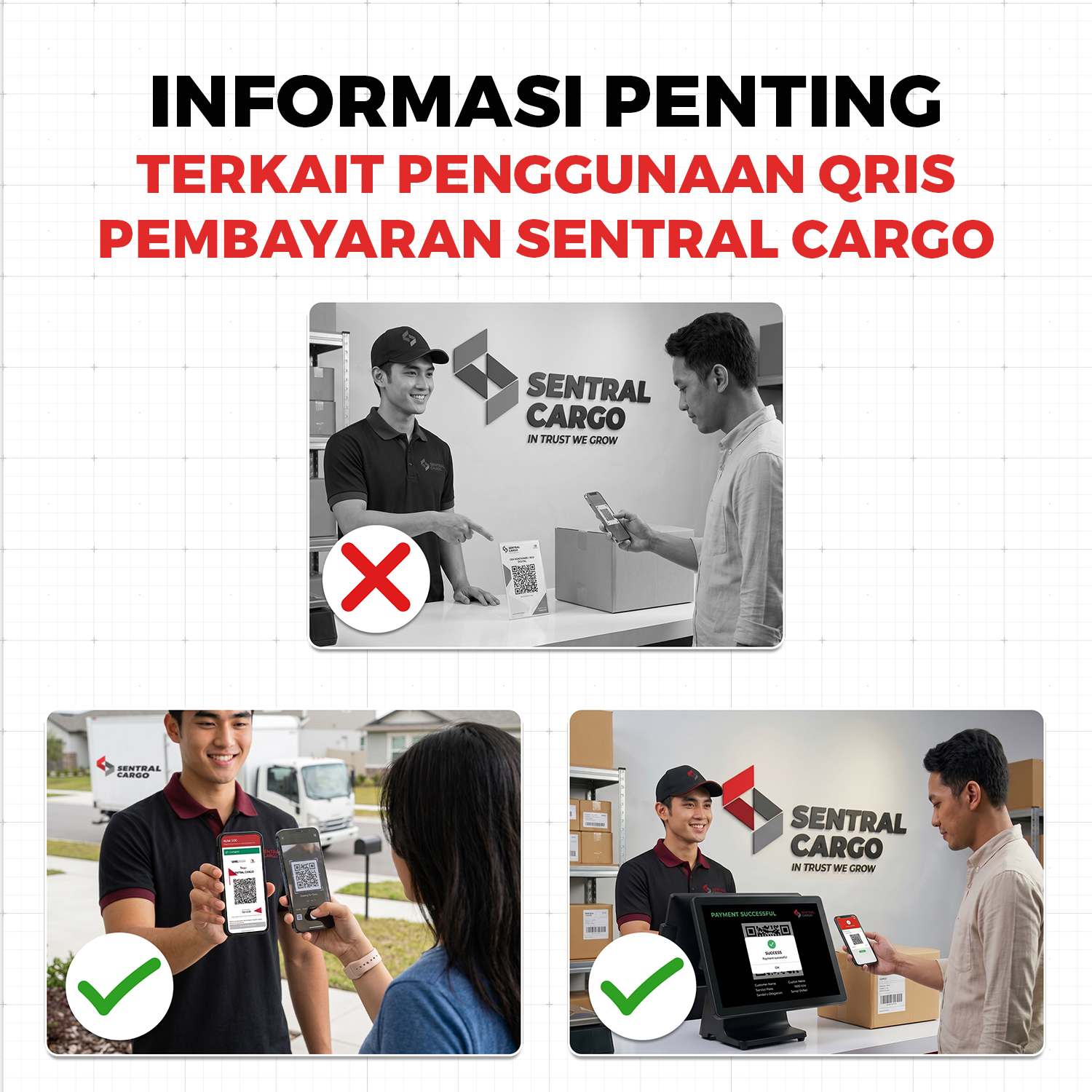 INFORMASI PENTING TERKAIT PENGGUNAAN QRIS PEMBAYARAN SENTRAL CARGO